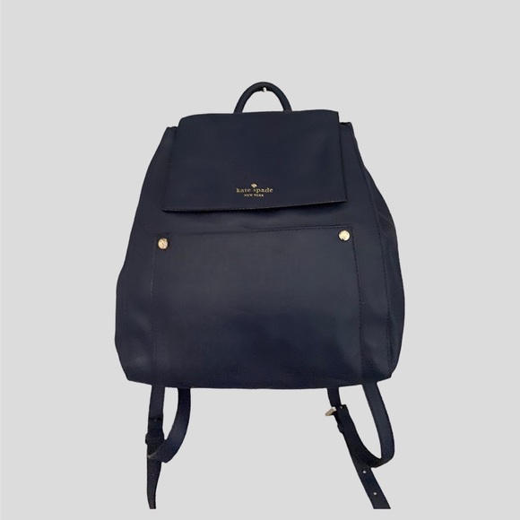 ♠️ Kate Spade ♠️ Hamilton Heights Cody Navy “Off Shore” Leather Backpack - Picture 4 of 8
